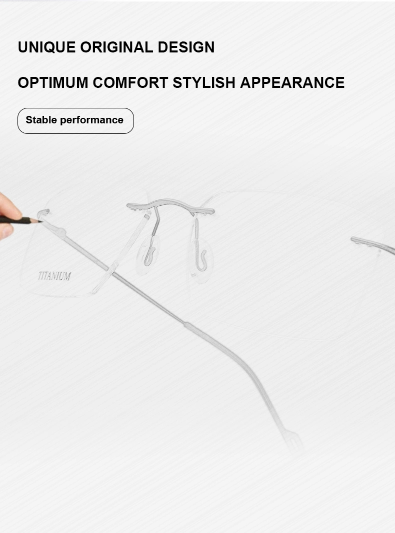 2023 Rimless Executive Optical Glasses Beta Titanium Frame Titan Metal Eyeglasses Eye Glasses Frames for Men