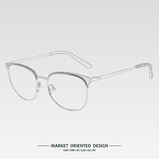 Metal with Acetate Eyebrow Woman Fashion Optical Frames