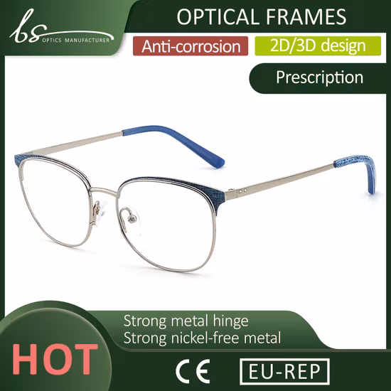 Metal with Acetate Eyebrow Woman Fashion Optical Frames